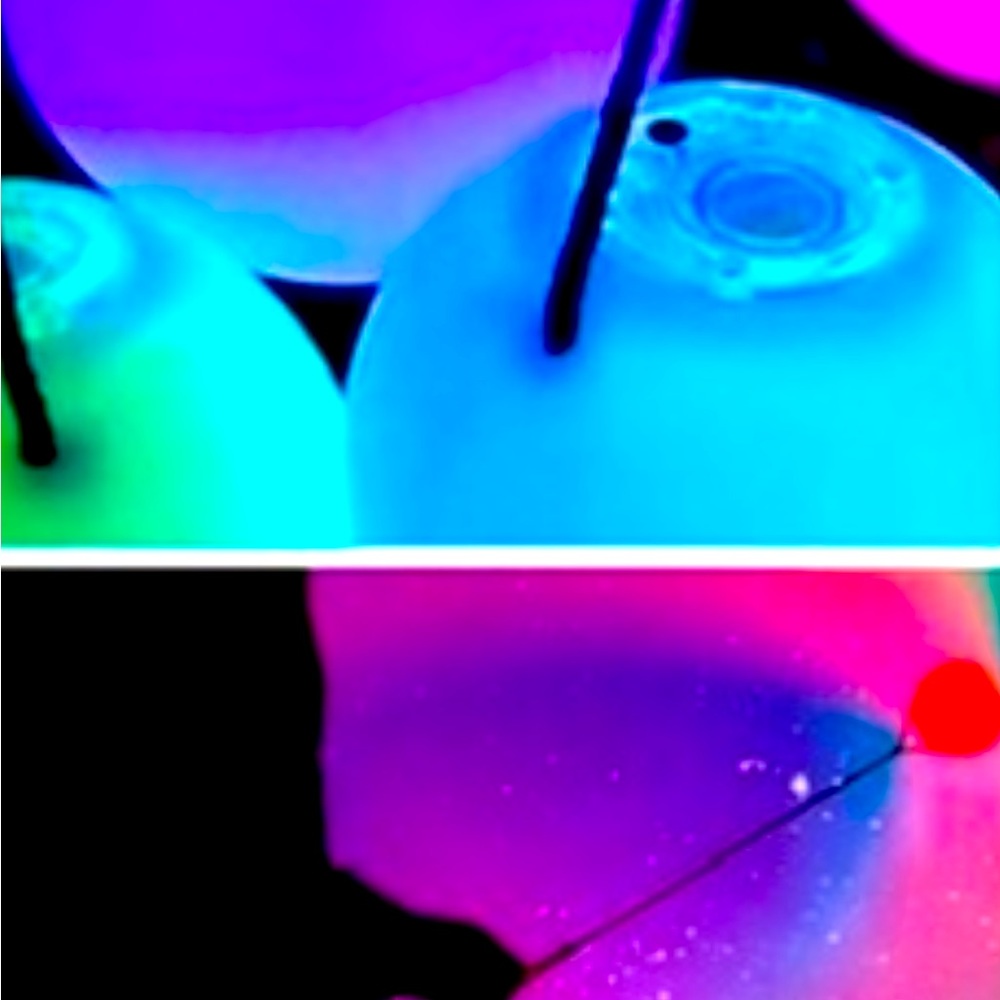 2 sets of POI Balls ( 4 Balls) 3 AG-13 batteries installed 7 color, string grips